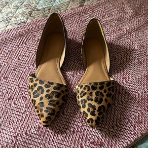 J Crew Calf Hair Leopard Flat